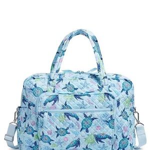 Vera Bradley Blue Turtle Dreams Print Quilted Travel Bag